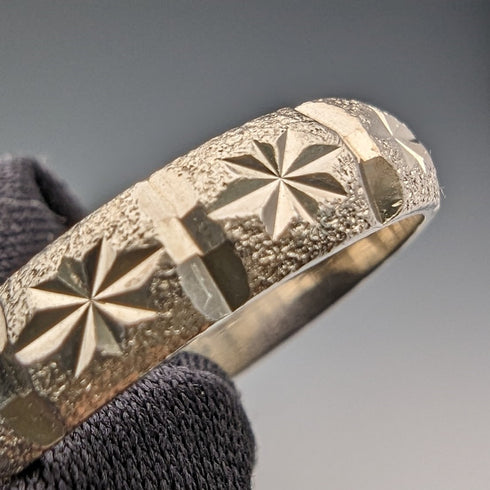 英国ヴィンテージ ジュエリー 純銀製 ブライトカットリング 指輪