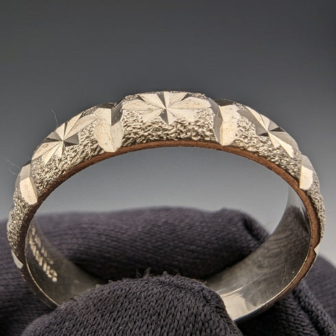 英国ヴィンテージ ジュエリー 純銀製 ブライトカットリング 指輪