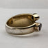 British vintage jewelry 2-color 3-stone gilt sterling silver ring