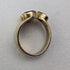 British vintage jewelry 2-color 3-stone gilt sterling silver ring
