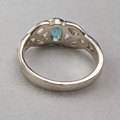 British vintage jewelry blue stone sterling silver ring