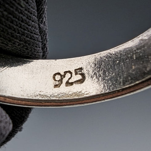 British vintage jewelry, sterling silver, simple pinky ring