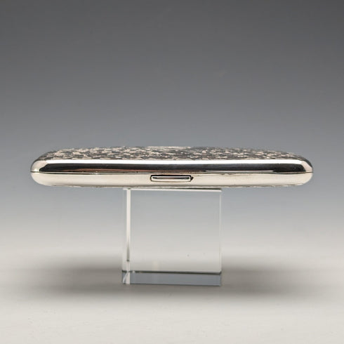 1906 British antique double door sterling silver card case, 108g, Deakin and Francis