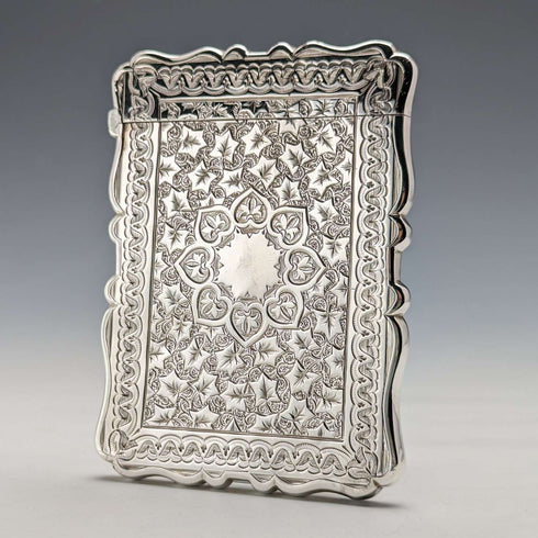 1900 British antique sterling silver card case 60g FREDERICK MARSON