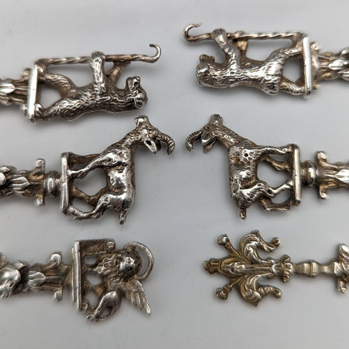 1920年頃 スイスアンティーク フィギュア彫刻 800シルバー製 コーヒースプーン6本セット