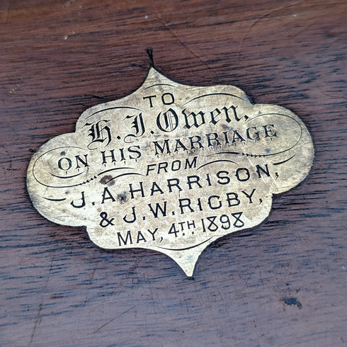 1898 British antique white mother-of-pearl handle dessert cutlery set of 12 in wooden box