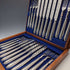 1870 British antique silver plate fruit cutlery set of 12 in wooden box