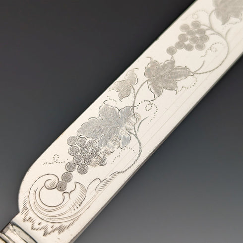 約 1870 年英國古董鍍銀水果餐具 12 對套裝木盒裝