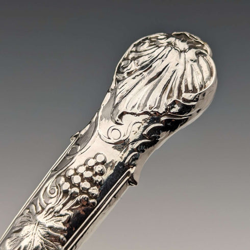 1842 British antique pure silver fruit cutlery set, 6 pairs, total weight 561g, William Sansom, wooden box