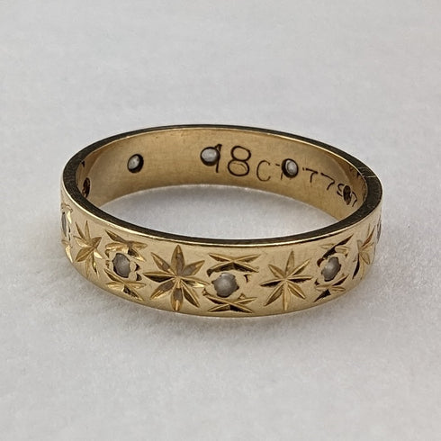 復古珠寶 K18 金戒指 鏤空切割 2.5 克(8-9 號)戒指