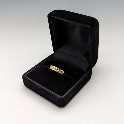 Vintage Jewelry K18 Gold Ring Chasing Cut 2.5g (Size 8-9)