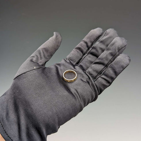 Vintage Jewelry K18 Gold Ring Chasing Cut 2.5g (Size 8-9)