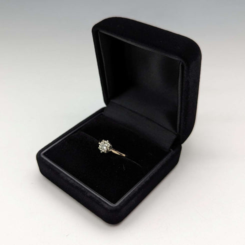 1980 British Vintage Jewelry 9ct Gold & Diamond Ring (Size 12) RandD