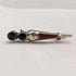 Vintage sterling silver 3-color stone pin brooch