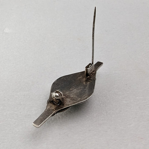 ヴィンテージ 835シルバー製 グリーンストーン ブローチ