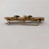 Antique 9ct gold brooch with green stones and pearls