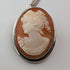 Vintage cameo pendant brooch sterling silver necklace