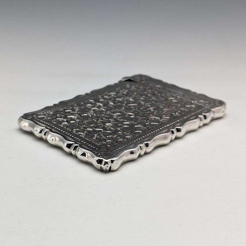 1883 British antique sterling silver card case 47g George Unite
