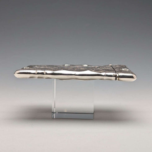 1903 British antique sterling silver large card case, 87g, William Bruford and Sons