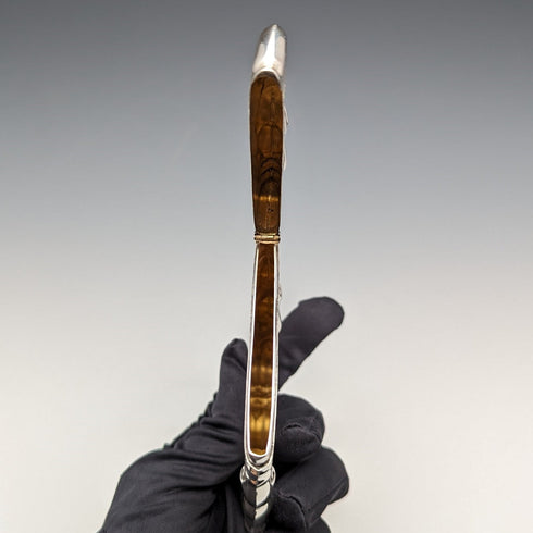 1903 British antique sterling silver large card case, 87g, William Bruford and Sons