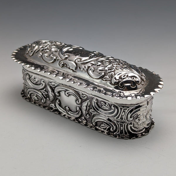 1901 British antique sterling silver box 101g Mappin and Webb