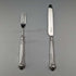 Circa 1829 British antique pure silver dessert cutlery pair by Aaron Hadfield