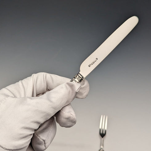 1829年頃 英国アンティーク 総純銀製 デザートカトラリー ペア Aaron Hadfield