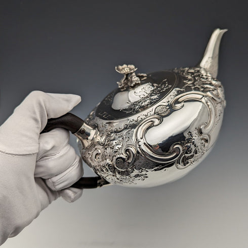 1806年 英国アンティーク ジョージアン 純銀製 ティーポット 538g Burwash and Richard Sibley