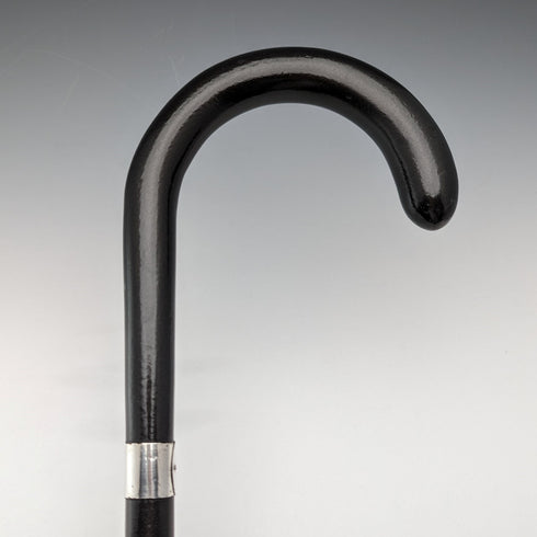 1923 年英國古董男士手杖純銀裝飾黑軸 91 公分 K&S Ltd