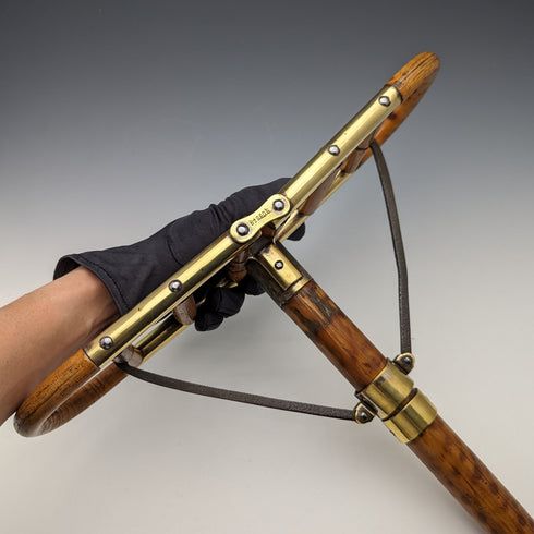 約 1905 年古董射擊手杖竹折疊椅