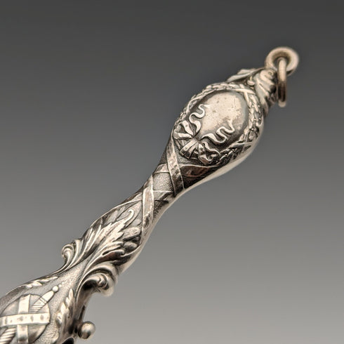 American antique sterling silver detailed decorative portable folding glasses Roniet