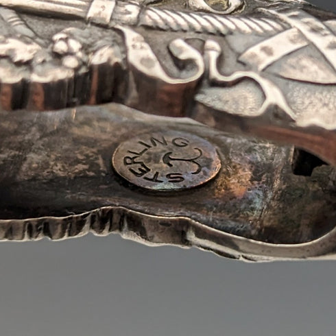 American antique sterling silver detailed decorative portable folding glasses Roniet