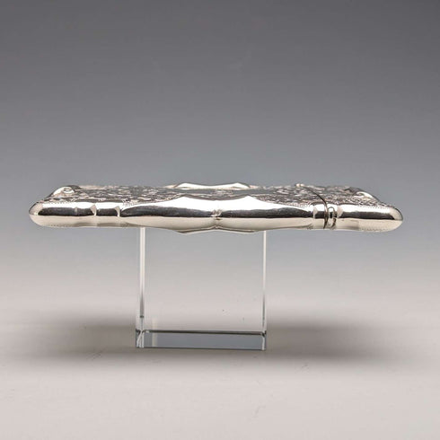 1903 British antique sterling silver card case, 95g, John Rose