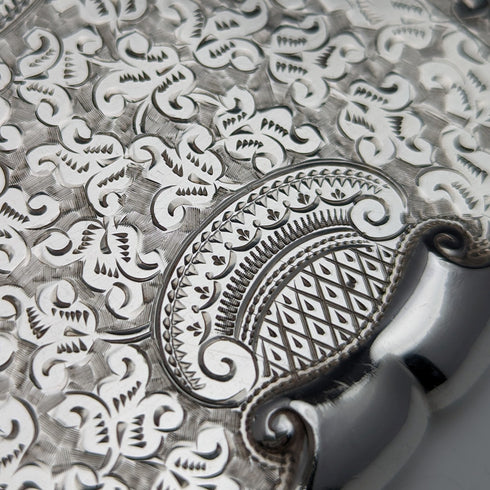 1903 British antique sterling silver card case, 95g, John Rose