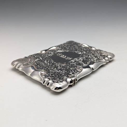 1903 British antique sterling silver card case, 95g, John Rose