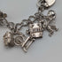1983 British vintage sterling silver charm bracelet, 53g