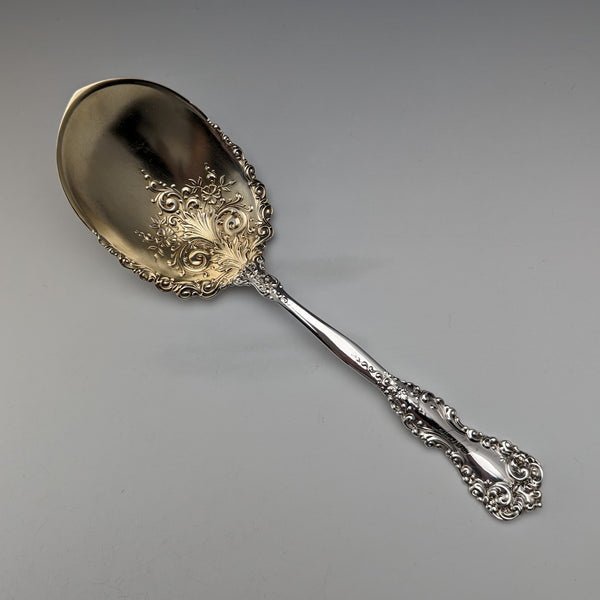 Circa 1900 American antique sterling silver serving spoon