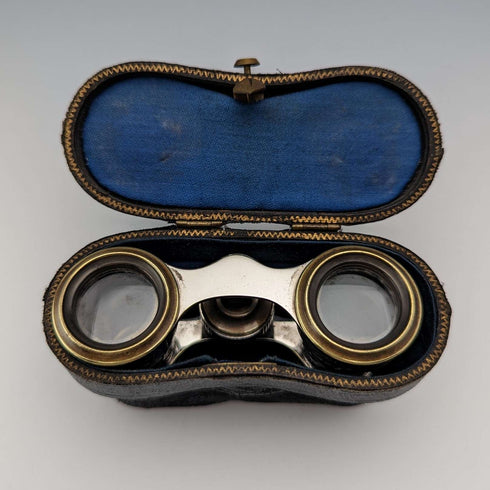 Antique Hunting Decor Opera Glasses Binoculars with Case