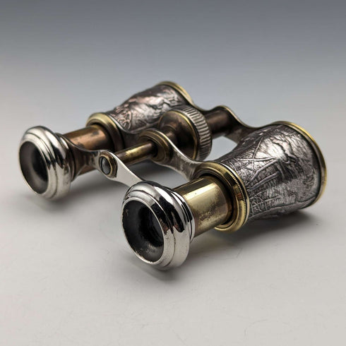 Antique Hunting Decor Opera Glasses Binoculars with Case