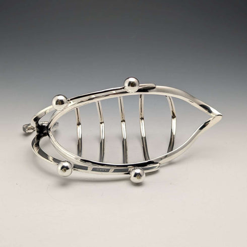 British Vintage Silver Plated Swan Toast Rack
