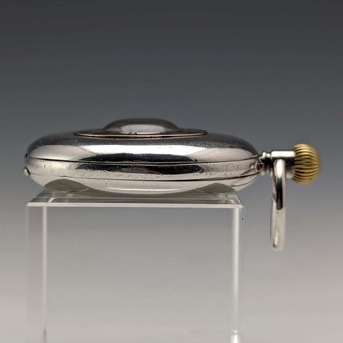 Circa 1893 Antique Stauffer & Co. Pocket Watch, Silver Side Half Hunter, in good working order