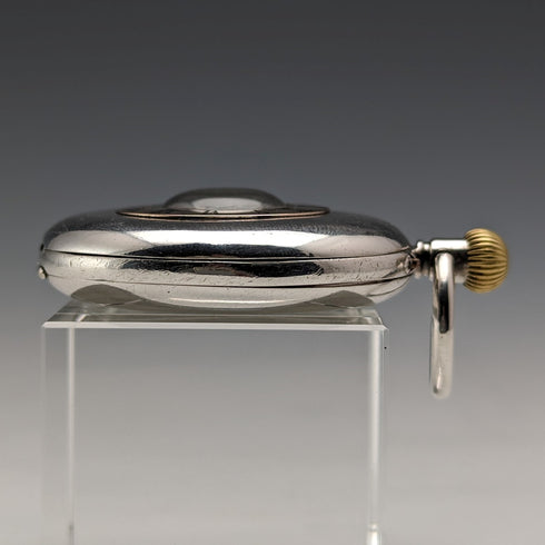 Circa 1893 Antique Stauffer & Co. Pocket Watch, Silver Side Half Hunter, in good working order