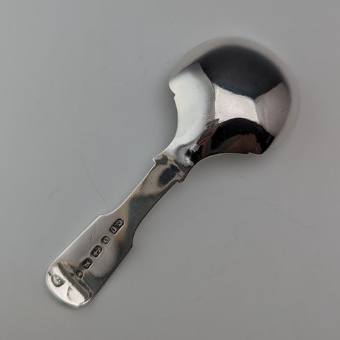 1863 British antique sterling silver tea caddy spoon George Unite