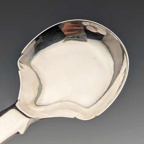 1863 British antique sterling silver tea caddy spoon George Unite