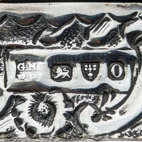 1897 British antique sterling silver square box 60g George Nathan & Ridley Hayes
