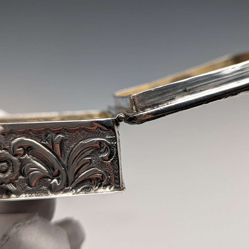 1897 British antique sterling silver square box 60g George Nathan & Ridley Hayes