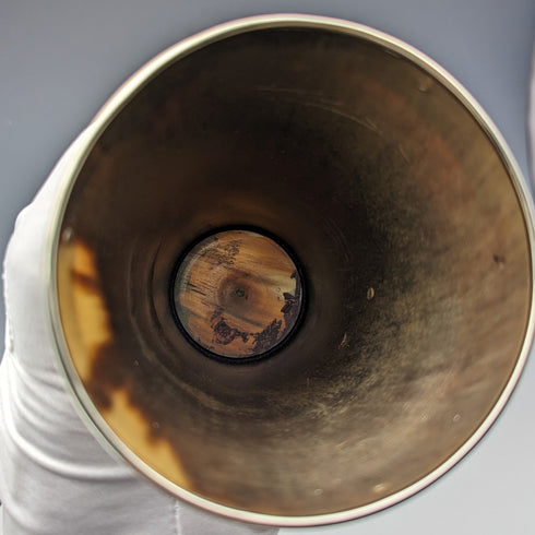 Pair of antique British horn beaker cups from around 1900