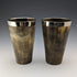 Pair of antique British horn beaker cups from around 1900