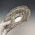 1892 British antique sterling silver basket decorated with pierced earrings, movable handle, 272g, large, Spiers