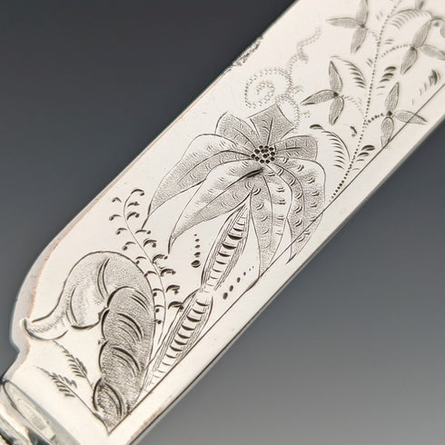 約 1830 年英國古董純銀手柄 6 雙水果餐具 包括 Aaron Hadfield 托盤